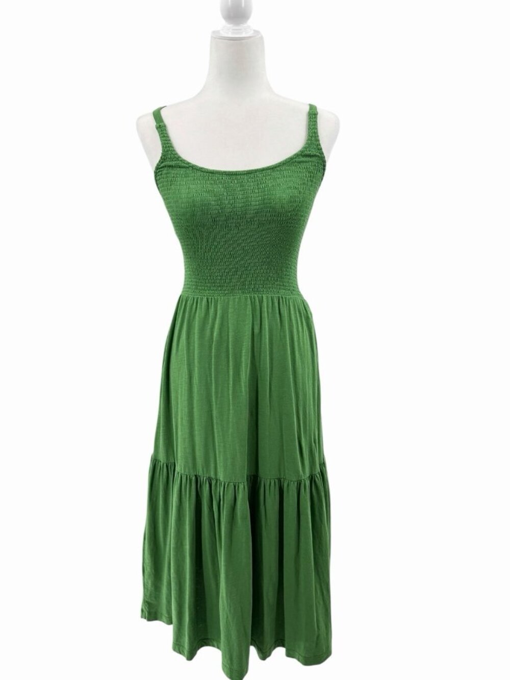 NATION LOS ANGELES Women's Green Penelope Smocked Midi Dress Small